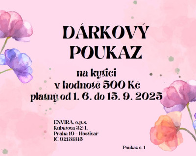 Dárkový poukaz na kytici 500 Kč